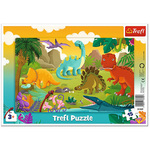 Dinosauri puzzle s okvirom 15kom - Trefl