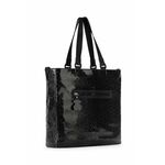 Torba Tous boja: crna - crna. Velika torba iz kolekcije Tous. Model na kopčanje izrađen od ekološke kože.