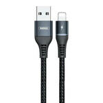 Kabel USB Lightning Remax Colorful Light, 2.4A, 1m (crni)