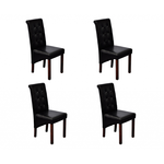 vidaXL Crni set od 4 blagovaonske stolice