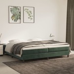 Okvir za krevet s oprugama tamnozeleni 200x200 cm baršunasti