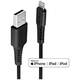 LINDY USB kabel USB 2.0 Apple Lightning utikač, USB-A utikač 0.5 m crna