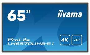 IIYAMA LH6570UHB-B1 65inch Super Slim 3840x2160 4K UHD VA panel 30mm depth 2xHDMI USB Media 700cd/m2 4000:1