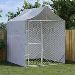 Vanjski kavez za pse s krovom srebrni 2x2x2 5 m pocinčani čelik