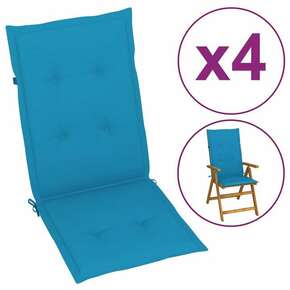 Jastuci za vrtne stolice 4 kom plavi 120 x 50 x 3 cm