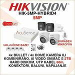 HIKVISION 5MP SMART HYBRID SET SA 4 KAMERE I OPREMOM HIK-5MP-HYBRID4