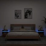 vidaXL Noćni ormarići s LED svjetlima 2kom dimljeni hrast 40x39x48,5cm