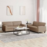 vidaXL 2-dijelni set sofa boja cappuccina od umjetne kože
