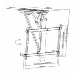 Maclean electric ceiling mount for TV, TUYA support, max VESA 600x400, for sloping walls, remote control, 32"-70", 35kg, MC-880T