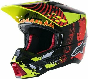 Alpinestars S-M5 Solar Flare Helmet Black/Red Fluorescent/Yellow Fluorescent/Glossy L Kaciga