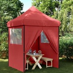 vidaXL Sklopivi prigodni šator za zabave s 4 bočna zida bordo