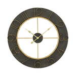 Crni zidni sat s detaljima u zlatnoj boji Mauro Ferretti Norah, ⌀ 70 cm