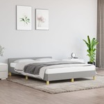 Okvir za krevet s uzglavljem svjetlosivi 140x190 cm od tkanine