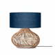 Tamno plava/u prirodnoj boji stolna lampa s tekstilnim sjenilom (visina 60 cm) Kalahari – Good&amp;Mojo