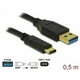 Kabel DELOCK 83869, USB 3.1 (M) na USB Type-C (M), 0.5m