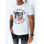 T-shirt męski z nadrukiem biały Dstreet bijela