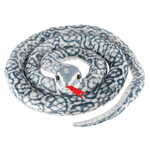 Teddies Plišana zmija, 200 cm, bijela siva