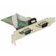 Delock kartica PCI Express Serijska 2xRS232, Low-Profile