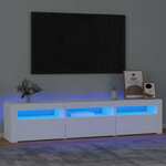 TV ormarić s LED svjetlima bijeli 180 x 35 x 40 cm