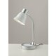 FANEUROPE LDT055LEO-BIANCO | Leonardo-FE Faneurope stolna svjetiljka Luce Ambiente Design 39cm s prekidačem fleksibilna 1x E14 nikel, bijelo