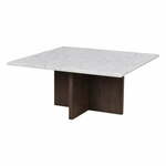 Bijelo-smeđi mramorni stolić za kavu 90x90 cm Brooksville - Rowico