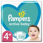 Pampers pelene Active Baby Mega Pack, veličina 4+, 120 komada, 10 - 15 kg