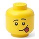 Žuta kutija za pohranu u obliku glave LEGO® silly, 10.5 x 10.6 x 12 cm