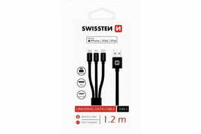 Swissten&nbsp;3in1 MFI lightning -Type-C - micro USB kabel za prenos podataka i punjač
