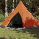 vidaXL Šator za 4 osobe sivo-narančasti 367 x 367 x 259 cm taft 185T