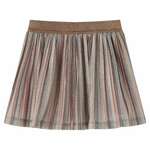 vidaXL Dječja plisirana suknja sa šljokicama smeđe-ružičasta 140