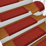 Otirači za stepenice 5 kom 65 x 25 cm crveni