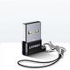 Adapter UGREEN, USB A 2.0 (M) na USB C (Ž), crni