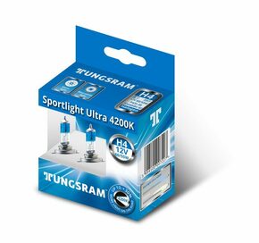 Tungsram (GE) Sportlight Ultra 12V - do 30% više svjetla - do 35% bjelije (4200K)Tungsram (GE) Sportlight Ultra 12V - up to 30% more light - up to - H4-SLU-2B