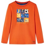 vidaXL Dječja majica dugih rukava s uzorkom nogometne utakmice narančasta 92