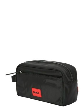 Kozmetička torbica HUGO boja: crna - crna. Kozmetička torbica iz kolekcije HUGO. Model izrađen od tekstilnog materijala.
