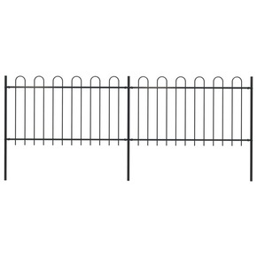 VidaXL Vrtna ograda s ukrasnim lukovima čelična 3