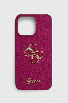 Guess GUHCP15XHG4SGU Apple iPhone 15 Pro Max hardcase Glitter Script Big 4G purple
