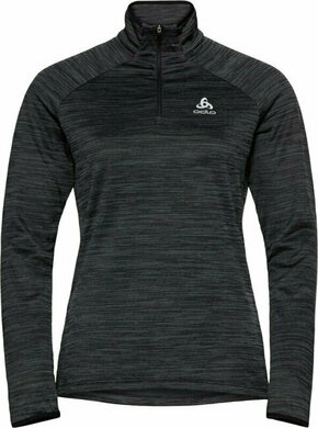 Odlo Women's Run Easy Half-Zip Long-Sleeve Mid Layer Top Black Melange L Majica za trčanje