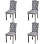 vidaXL Set od 4 tamno sive blagovaonske stolice u Chesterfield stilu