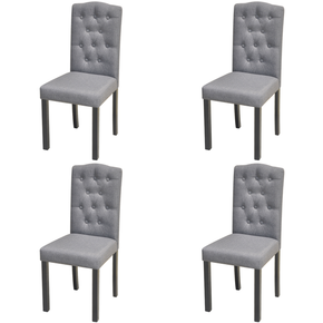 VidaXL Set od 4 tamno sive blagovaonske stolice u Chesterfield stilu