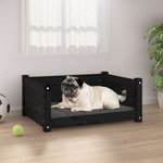 vidaXL Krevet za pse crni 65,5x50,5x28 cm od masivne borovine