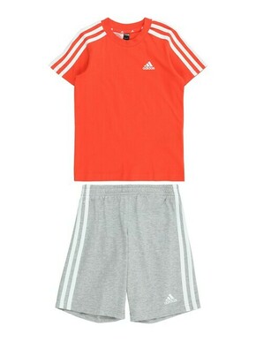 ADIDAS SPORTSWEAR Odjeća za vježbanje 'Essentials' siva melange / narančasto crvena / bijela