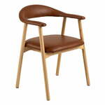 Konjak smeđe/u prirodnoj boji blagovaonske stolice u setu 2 kom od umjetne kože Addi – Actona