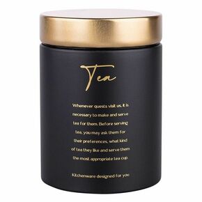 Altom Design posuda za čaj crna sa zlatnim poklopcem Tea 11x11x15 cm 0204018428