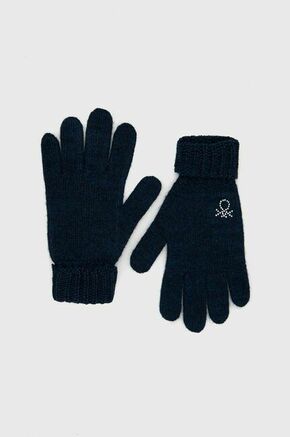 Dječje rukavice s dodatkom vune United Colors of Benetton boja: tamno plava - mornarsko plava. Dječje rukavice iz kolekcije United Colors of Benetton. Model izrađen od tanke