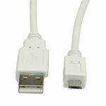 STANDARD USB2.0 kabel TIP A(M) na Micro B(M), 3.0m, bež