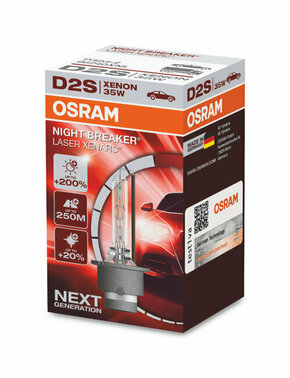 Osram Xenarc Night Breaker Laser xenon žarulje - do 200% više svjetla - do 20% bjelije (4500K)Osram Xenarc Night Breaker Laser xenon bulbs - up to D2S-NBL-1