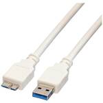 Value USB kabel USB 3.2 gen. 1 (USB 3.0) USB-A utikač, USB-Micro-B utikač 2.00 m bijela sa zaštitom 11.99.8875