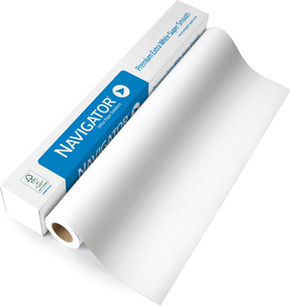 Papir za ploter 90gr 625mm/50m nepremazni Navigator extra bijeli