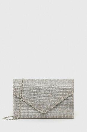 Pismo torba Aldo GEAVEN boja: srebrna - srebrna. Mala pismo torba iz kolekcije Aldo. Model na kopčanje izrađen od kombinacije tekstilnog i sintetičkog materijala.